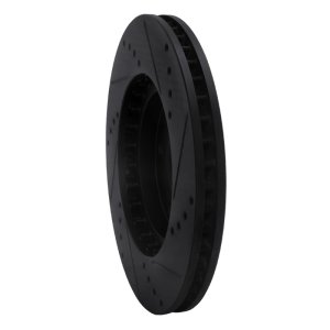 Mitsubishi Grandis Brake Rotor (1) - Front Left - R1 Concepts - Drilled & Slotted - Black - `04-`11